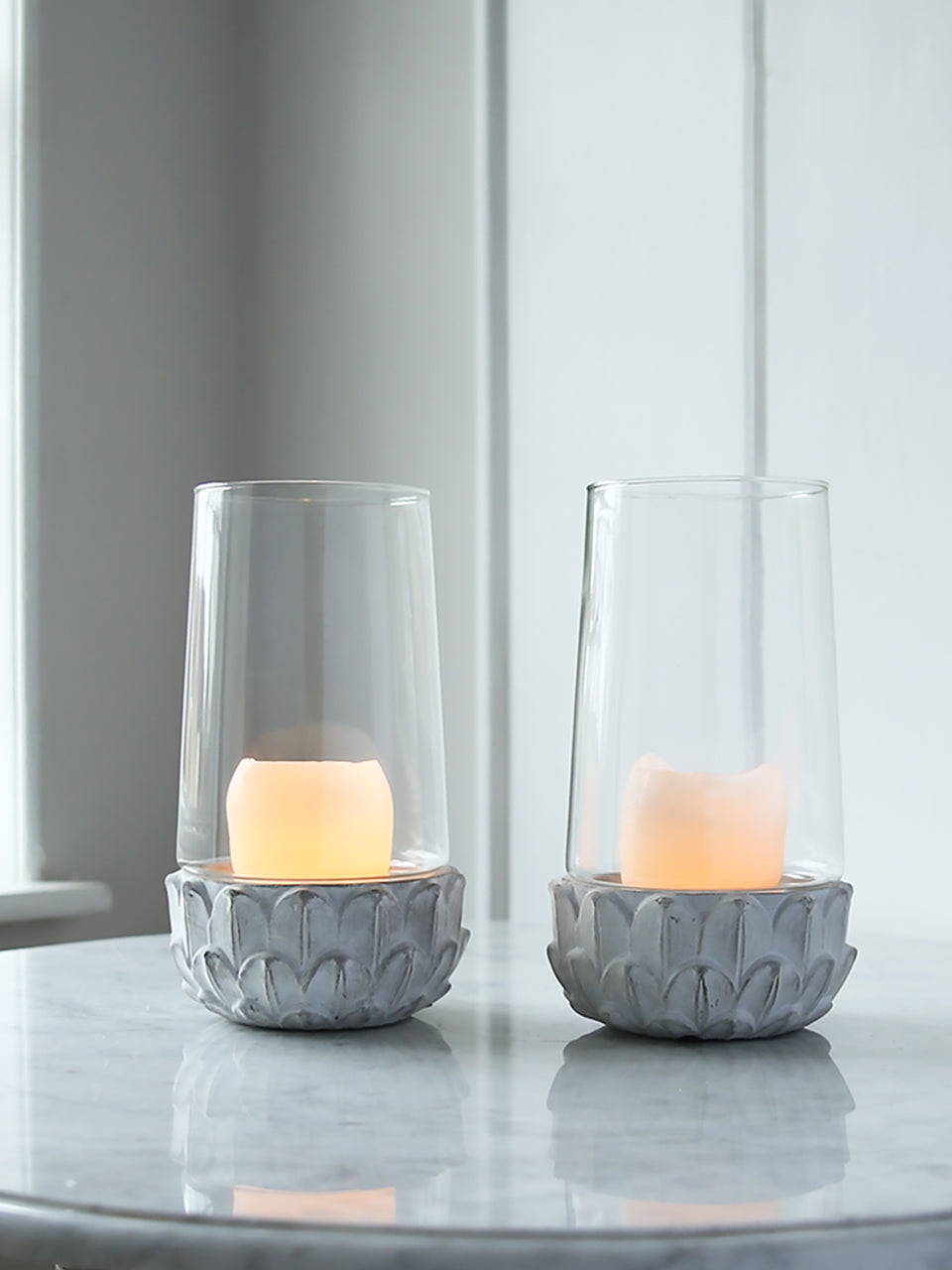 Concrete Leaves Candle Holder