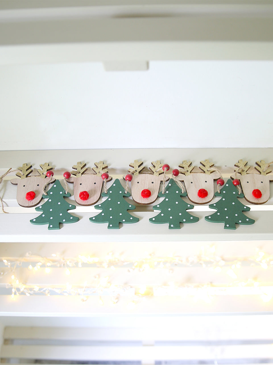 Wooden Reindeer Garland